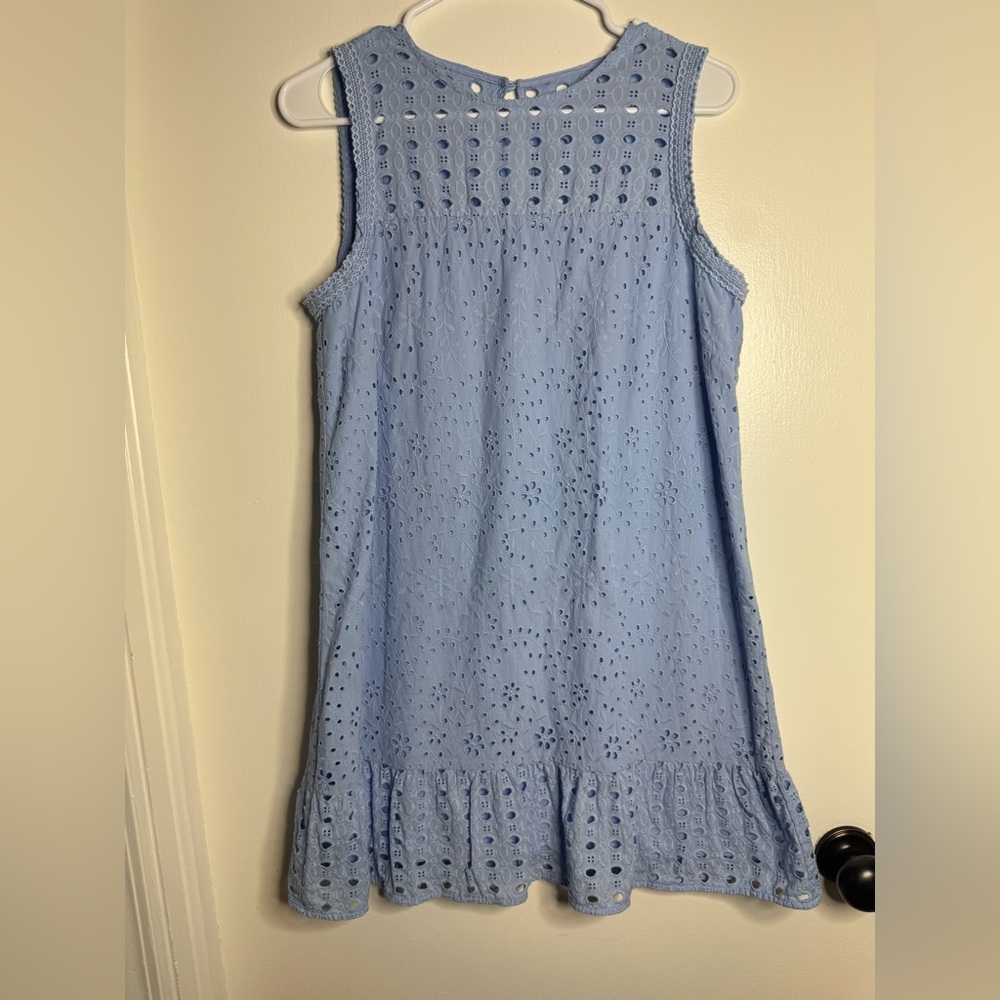 Baby Blue Loft Eyelet Midi Dress